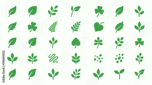 Minimalist Filler Leaf Vector Set – Small Botanical Elements Collection