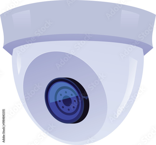 CCTV camera, round ceiling surveillance camera, vector video cam, security safety device for protecting private property