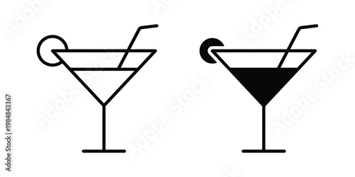 Martini glass icon UI vector. Vector icon set.