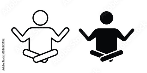 Meditation icon UI vector. Vector icon set.