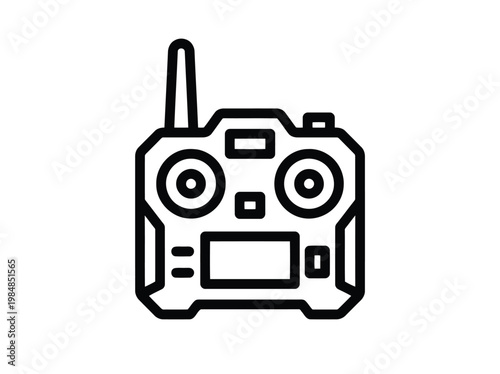 Military drone controller line icon isolated on white background