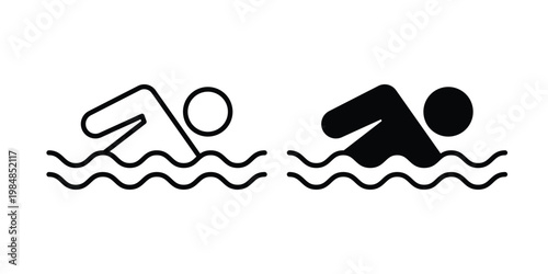 Swimming icon UI vector. Vector icon set.