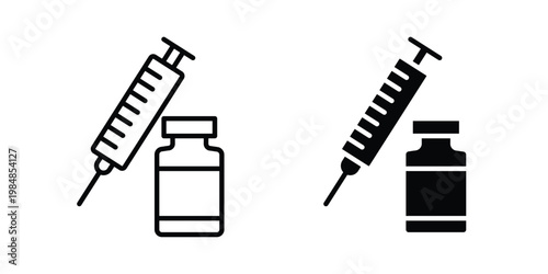 Vaccine vial icon UI vector. Vector icon set.
