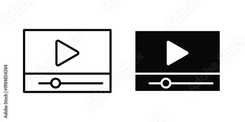 Video tutorial icon UI vector. Vector icon set.