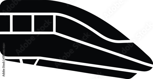 Slika na platnu Shinkansen Bullet Train silhouette vector art illustration and minimal black and
