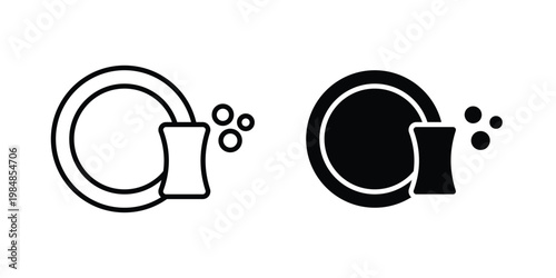 Washing dishes icon UI vector. Vector icon set.