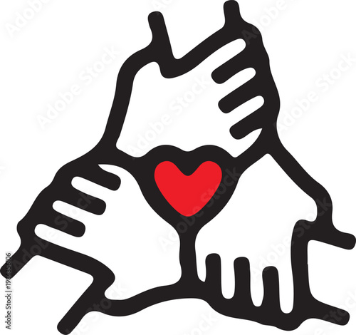 Hands forming a heart shape together.