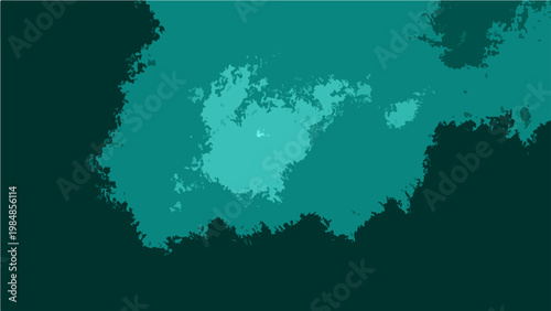 Vector abstract composition, evoking oceanic depths with layers of teal and turquoise, reminiscent of the mesmerizing patterns found in water.