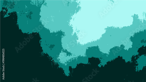 Vector Abstract teal cloud-like formations provide a mesmerizing and creative background, perfect for adding depth to any project. 