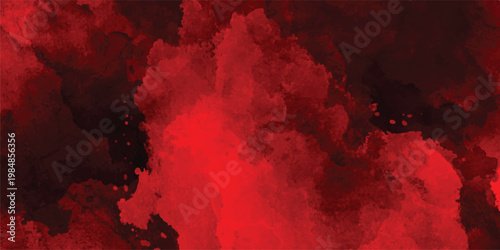 Intense red and black abstract watercolor background with fiery textures.