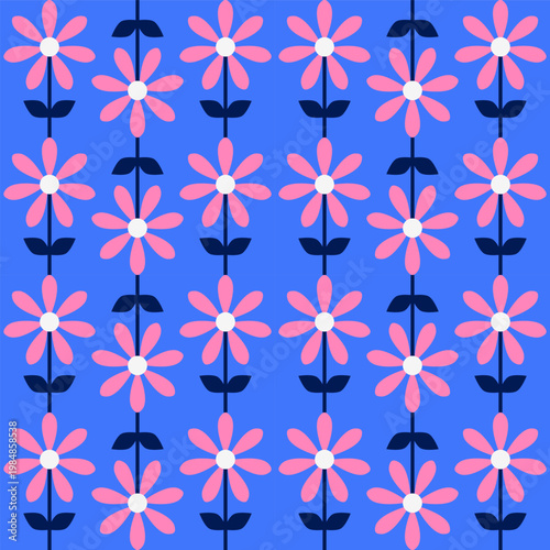 vector seamless background pattern with flowers