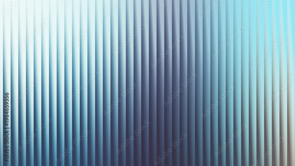 Fototapeta premium Abstract vertical ribbed gradient background with soft blue and purple hues creates a soothing and atmospheric visual texture suitable for digital design.