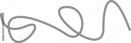 Rope line seamless brush pattern vector design Isolated on transparent background