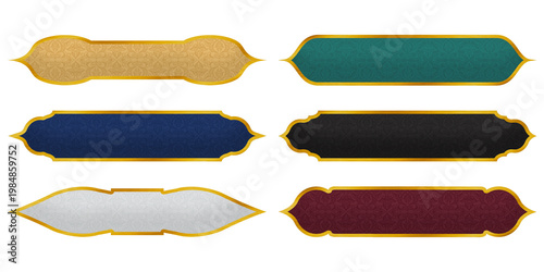 Fényképezés Set of blue and white blue gold green black luxury golden arabic islamic banner