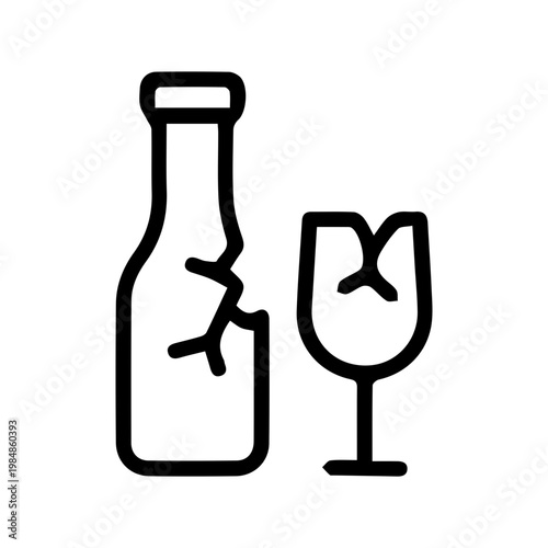 Shattered Bottle & Glass Icon