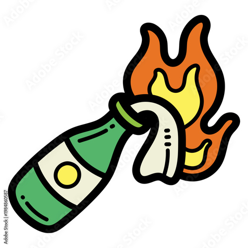 Molotov cocktail illustration