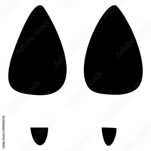 Elegant black icon symbol vector illustration showing a single women's high heels shoes footprint