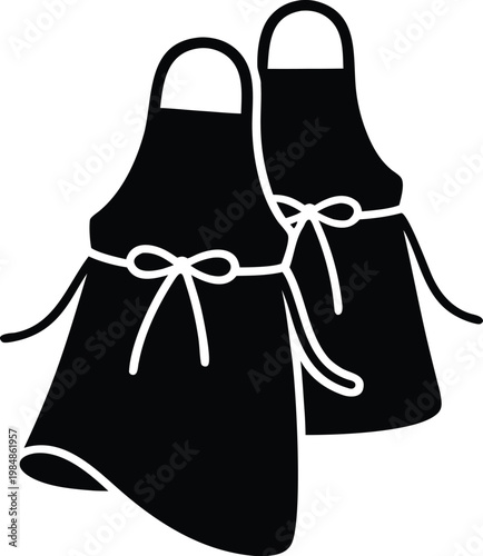 Overlapping aprons silhouette vector illustration