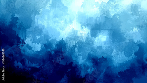 Abstract textured blue watercolor painting dreamy water color wash vibrant aquatic background expressive artistic.