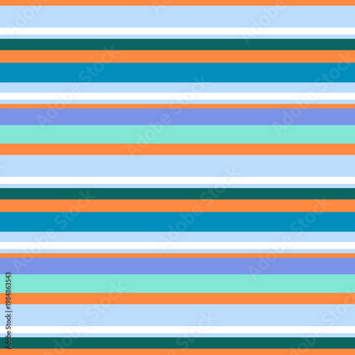 Modern Stripe Blue and Orange