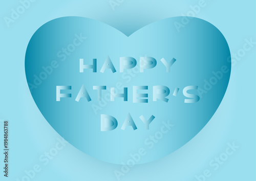 ハートとグラデーション文字の父の日イラスト