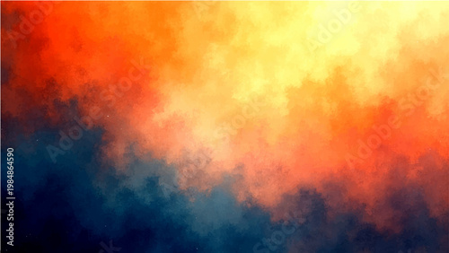 Vibrant celestial cloudscape and fiery sky painted bright vivid colors and abstract art artistic background and intense energy dynamic formation dramatic atmospheric mood inspiring visual experience.