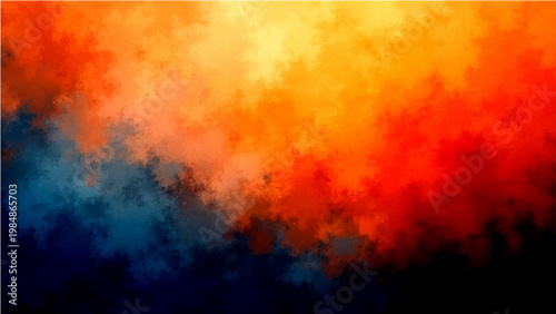 Abstract colorful vibrant fiery dynamic cloudscape and mesmerizing art and warm color tone and dreamlike aesthetic and expressive abstract style.