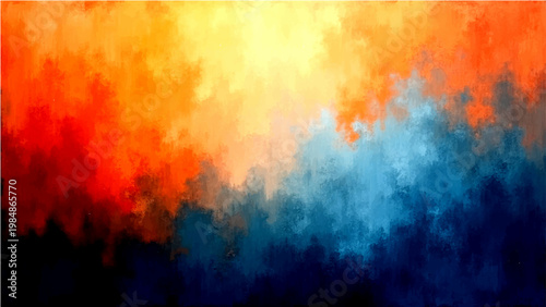 Fiery abstract art vibrant brush strokes and vivid color palette and dynamic composition bold energetic art piece and artistic expression.