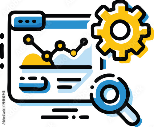 SEO Analytics Optimization Line Icon
