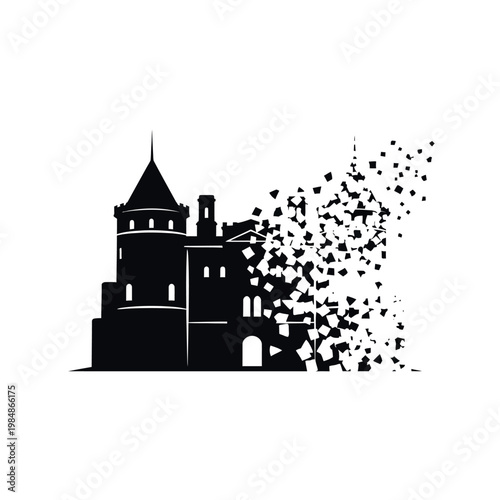 Black silhouette of a castle 1.