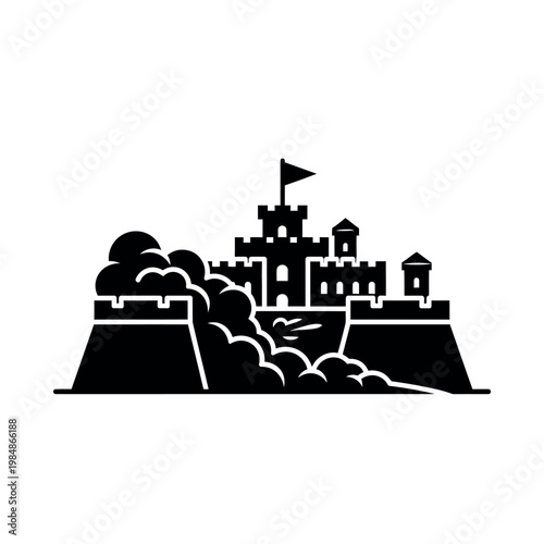 Black silhouette of a castle.