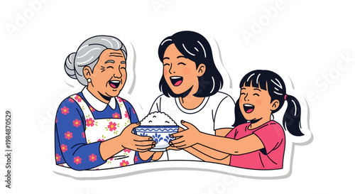 happy family baking together in kitchen with love and care