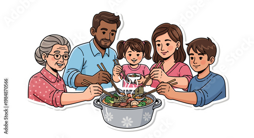 happy family cooking together with vegetables in kitchen