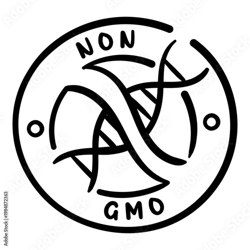 Non GMO genetically modified organism free icon