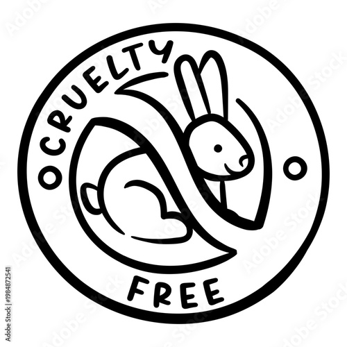 Cruelty free rabbit icon no animal testing