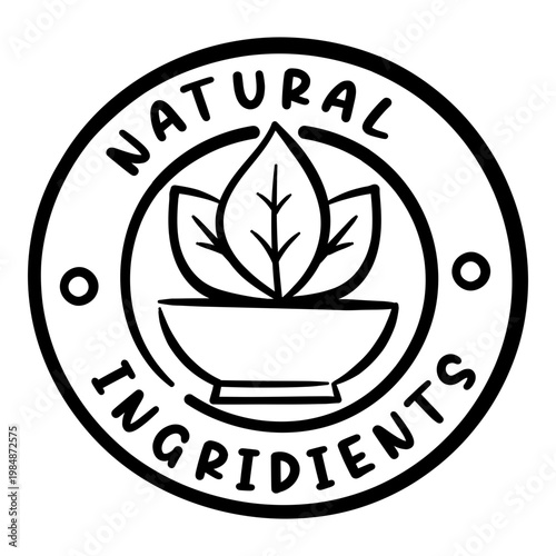 Natural ingredients herbal plant extract icon
