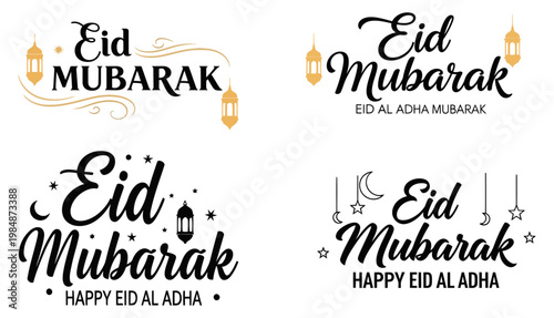 Eid mubarak calligraphy collection festive greetings for a joyous celebration