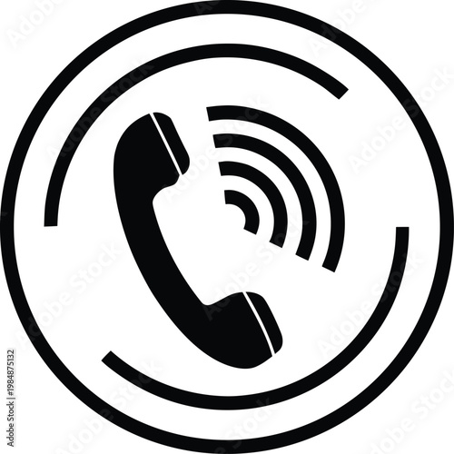 Telephone Signal Icon Vector, illustration
