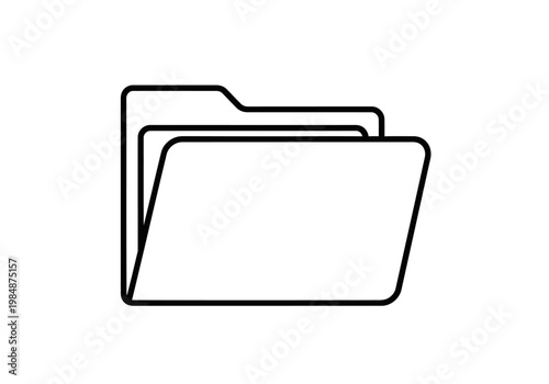 File folder icon for document organization and storage, minimalist vector symbol