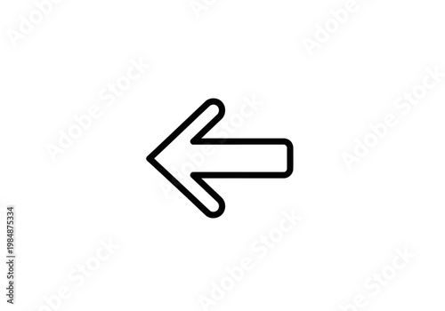 Left arrow icon for navigation and back button, simple line vector symbol