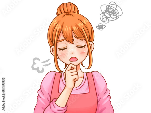 	疲れた主婦のアニメ系イラスト素材