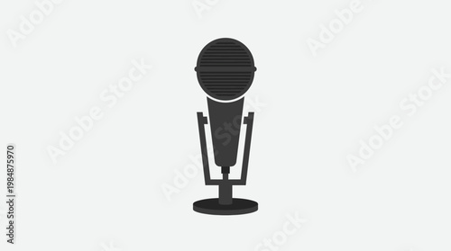 3d illustration of a vintage radio microphone and glass lightbulb icon on a white background representing a creative music audio business idea concept