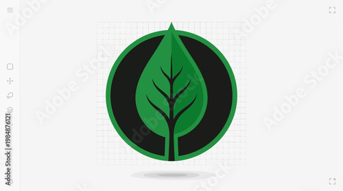 Eco friendly green leaf vector icon design representing a natural organic bio symbol for environmental growth and ecology