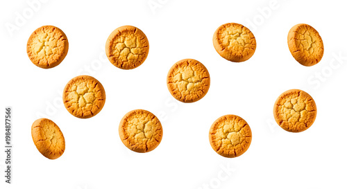 Freshly baked cookies with a rustic golden-brown texture, ideal for food packaging, recipes, or holiday marketing.