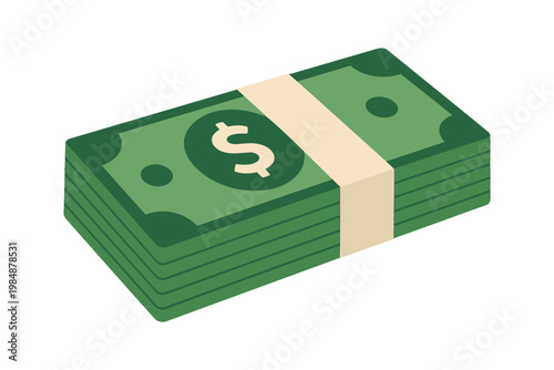 Money Stack Icon With Dollar Symbol Cash Bundle Finance And Investment Concept