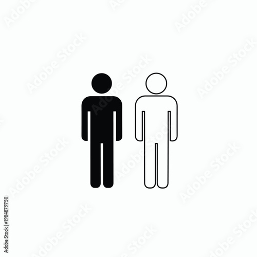 Male and Female Icons for Gender, Diversity, and Human Resource Design Concepts