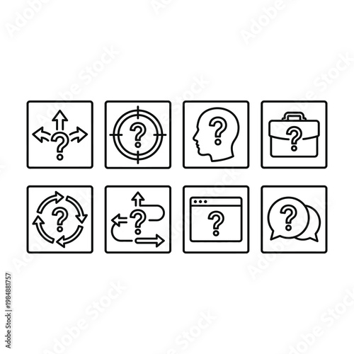 question mark symbols icons set