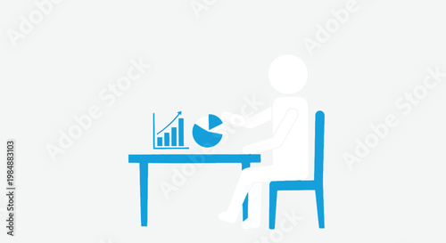 Person analyzes charts and graphs at desk.