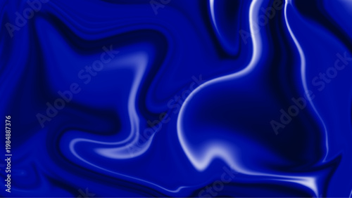abstract dark blue liquid marble background with fluid wavy swirls and white highlights