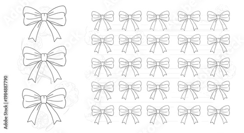 Bow tie tracing worksheet featuring multiple rows of small ribbons helps children develop precision and control in handwriting through repetition.